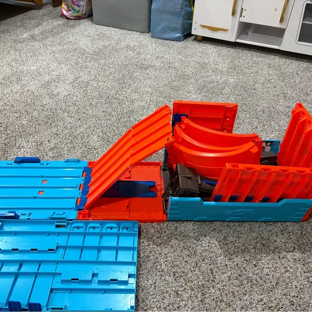 Portable Track Case in Blue and Red